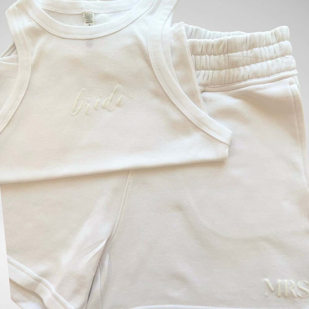 Puffy Bride Cotton Short Lounge Set| Mrs Bridal Shower